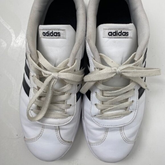ADIDAS VL Court 2.0 Cloud White Leather Sneaker Tennis Shoes Sz 6 - Picture 6 of 13